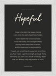 Hopeful Word of Intention Framed print 21x29.7 cm / 8x12" White frame Carbon paper