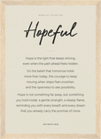 Hopeful Word of Intention Framed print 21x29.7 cm / 8x12" Wood frame Linen paper