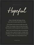 Hopeful Word of Intention Framed print 30x40 cm / 12x16″ Black frame Carbon paper