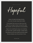 Hopeful Word of Intention Framed print 30x40 cm / 12x16″ White frame Carbon paper
