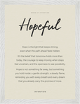 Hopeful Word of Intention Framed print 30x40 cm / 12x16″ White frame Linen paper