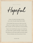 Hopeful Word of Intention Framed print 30x40 cm / 12x16″ Wood frame Linen paper