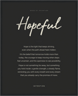 Hopeful Word of Intention Framed print 40x50 cm / 16x20″ Black frame Carbon paper