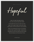 Hopeful Word of Intention Framed print 40x50 cm / 16x20″ White frame Carbon paper