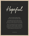 Hopeful Word of Intention Framed print 40x50 cm / 16x20″ Wood frame Carbon paper