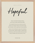 Hopeful Word of Intention Framed print 40x50 cm / 16x20″ Wood frame Linen paper