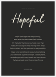 Hopeful Word of Intention Framed print 50x70 cm / 20x28″ White frame Carbon paper
