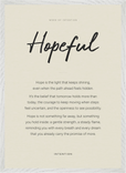 Hopeful Word of Intention Framed print 50x70 cm / 20x28″ White frame Linen paper