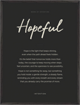 Hopeful Word of Intention Framed print 60x80 cm / 24x32″ Black frame Carbon paper