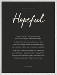 Hopeful Word of Intention Framed print 60x80 cm / 24x32″ White frame Carbon paper