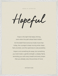 Hopeful Word of Intention Framed print 60x80 cm / 24x32″ White frame Linen paper