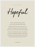 Hopeful Word of Intention Framed print 60x80 cm / 24x32″ White frame Linen paper