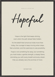 Hopeful Word of Intention Framed print 70x100 cm / 28x40″ Black frame Linen paper