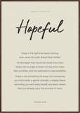 Hopeful Word of Intention Framed print 70x100 cm / 28x40″ Dark wood frame Linen paper