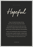 Hopeful Word of Intention Framed print 70x100 cm / 28x40″ White frame Carbon paper
