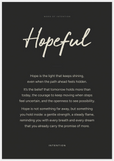 Hopeful Word of Intention Framed print 70x100 cm / 28x40″ White frame Carbon paper