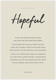 Hopeful Word of Intention Framed print 70x100 cm / 28x40″ White frame Linen paper