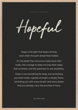 Hopeful Word of Intention Framed print 70x100 cm / 28x40″ Wood frame Carbon paper