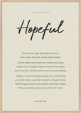 Hopeful Word of Intention Framed print 70x100 cm / 28x40″ Wood frame Linen paper