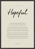 Hopeful Word of Intention Framed print A1 (59.4 x 84.1  cm) Black frame Linen paper
