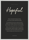 Hopeful Word of Intention Framed print A1 (59.4 x 84.1  cm) White frame Carbon paper