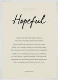 Hopeful Word of Intention Framed print A1 (59.4 x 84.1  cm) White frame Linen paper