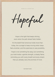 Hopeful Word of Intention Framed print A1 (59.4 x 84.1  cm) Wood frame Linen paper