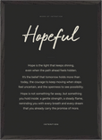 Hopeful Word of Intention Framed print A2 (42 x 59.4  cm) Black frame Carbon paper