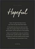 Hopeful Word of Intention Framed print A2 (42 x 59.4  cm) Black frame Carbon paper