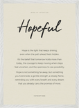 Hopeful Word of Intention Framed print A2 (42 x 59.4  cm) White frame Linen paper