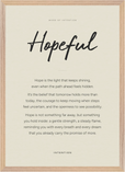 Hopeful Word of Intention Framed print A2 (42 x 59.4  cm) Wood frame Linen paper