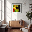 In the Eye Framed print 70x70 cm / 28x28″ Black frame in interior