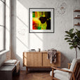 In the Eye, fine art photography by ClaraXenia. Framed print 70x70 cm / 28x28″ Black frame in interior