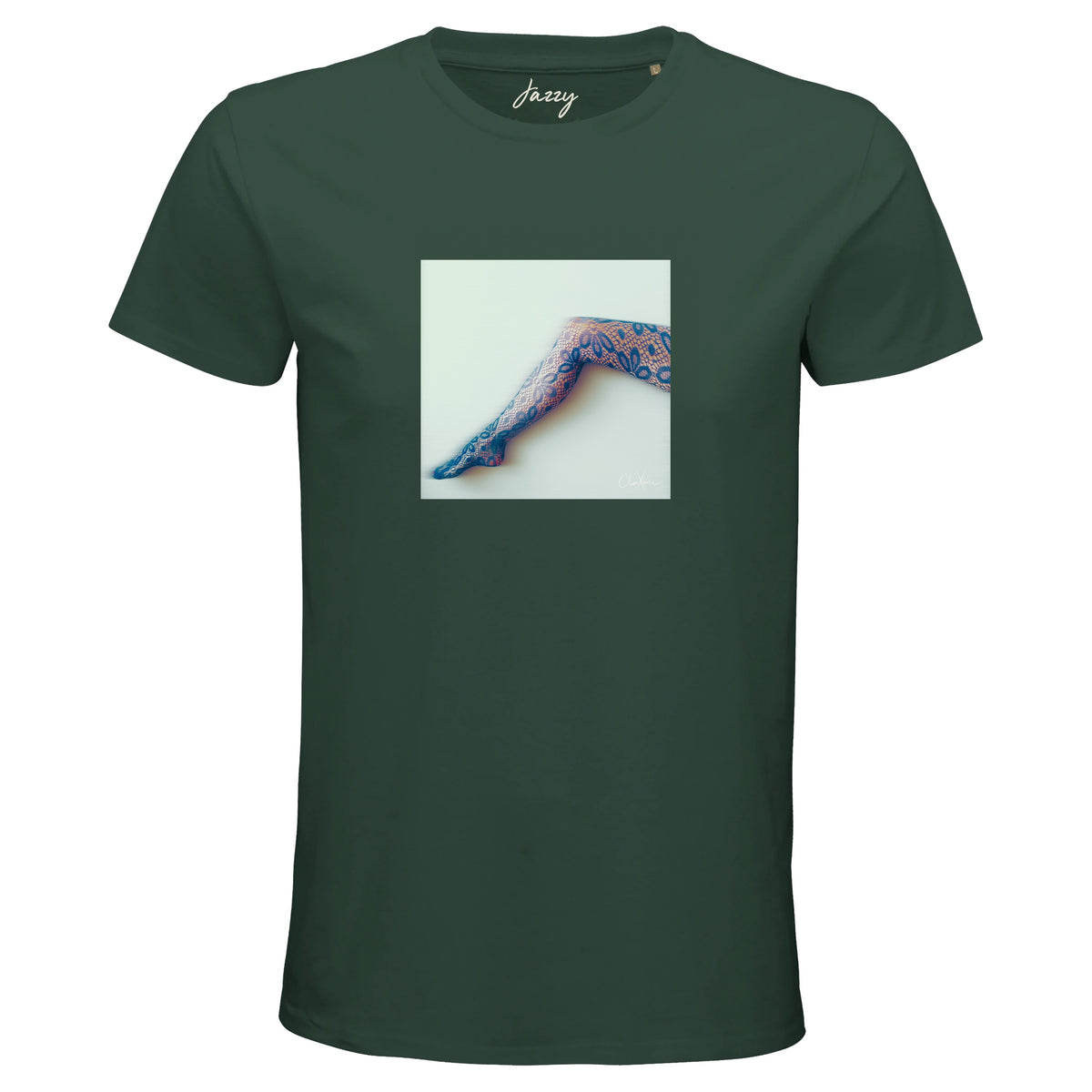 Jazzy - "Lacey Leg" T-shirt Bottle Green 1