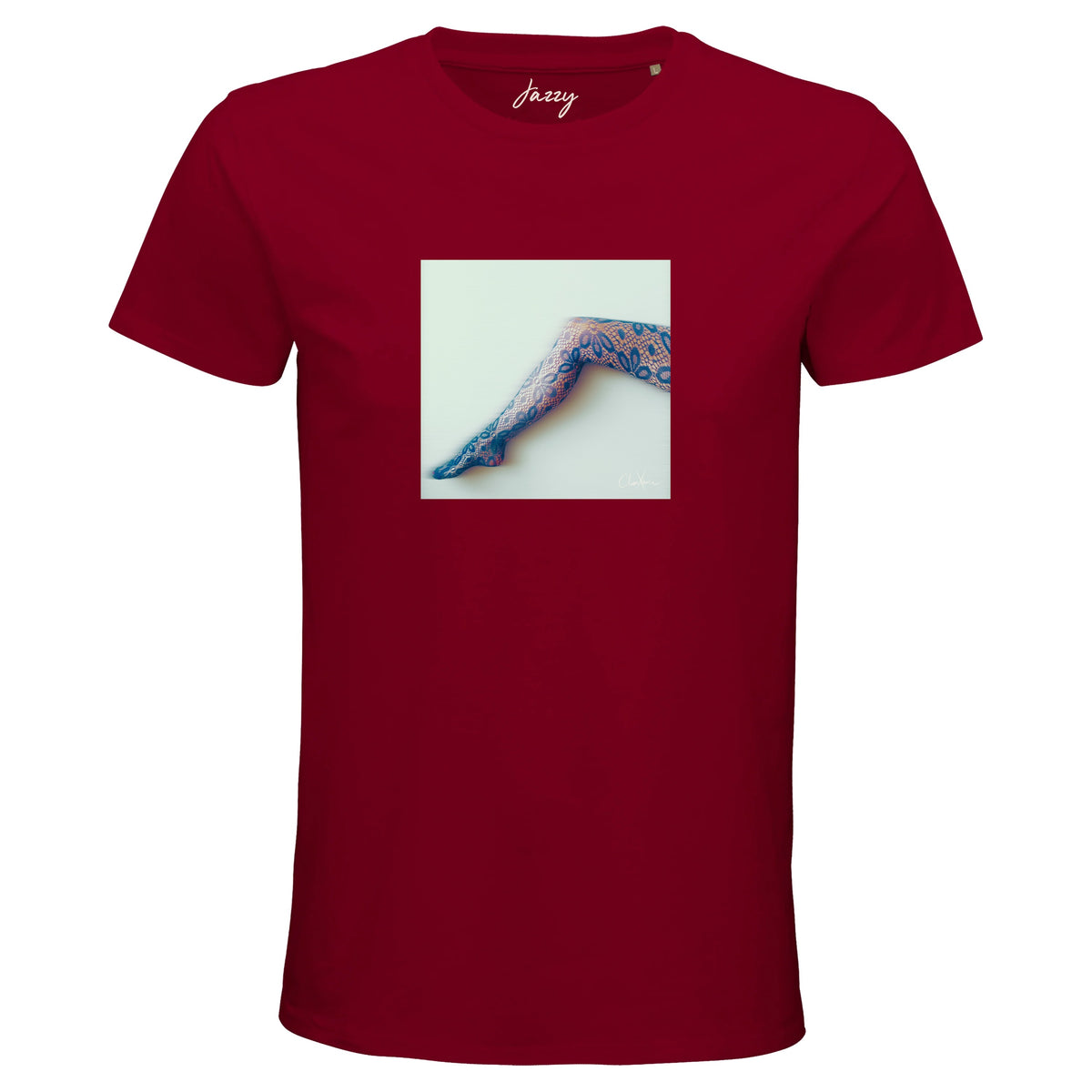 Jazzy - "Lacey Leg" T-shirt Burgundy 1