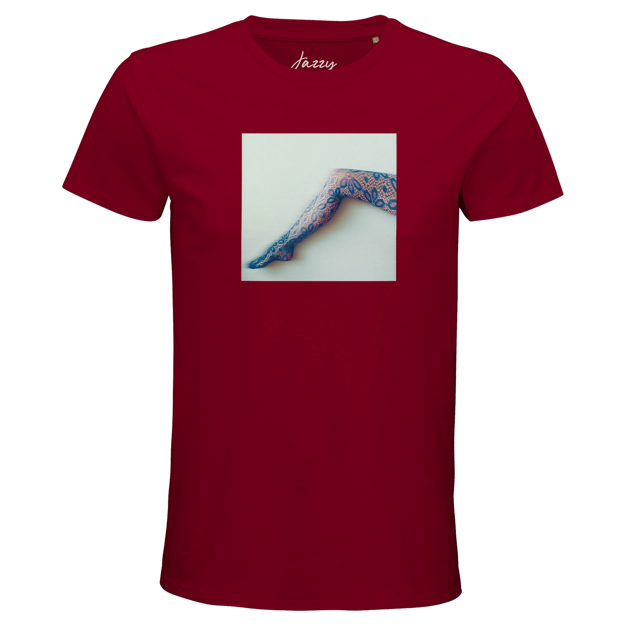 Jazzy - "Lacey Leg" T-shirt Burgundy 1