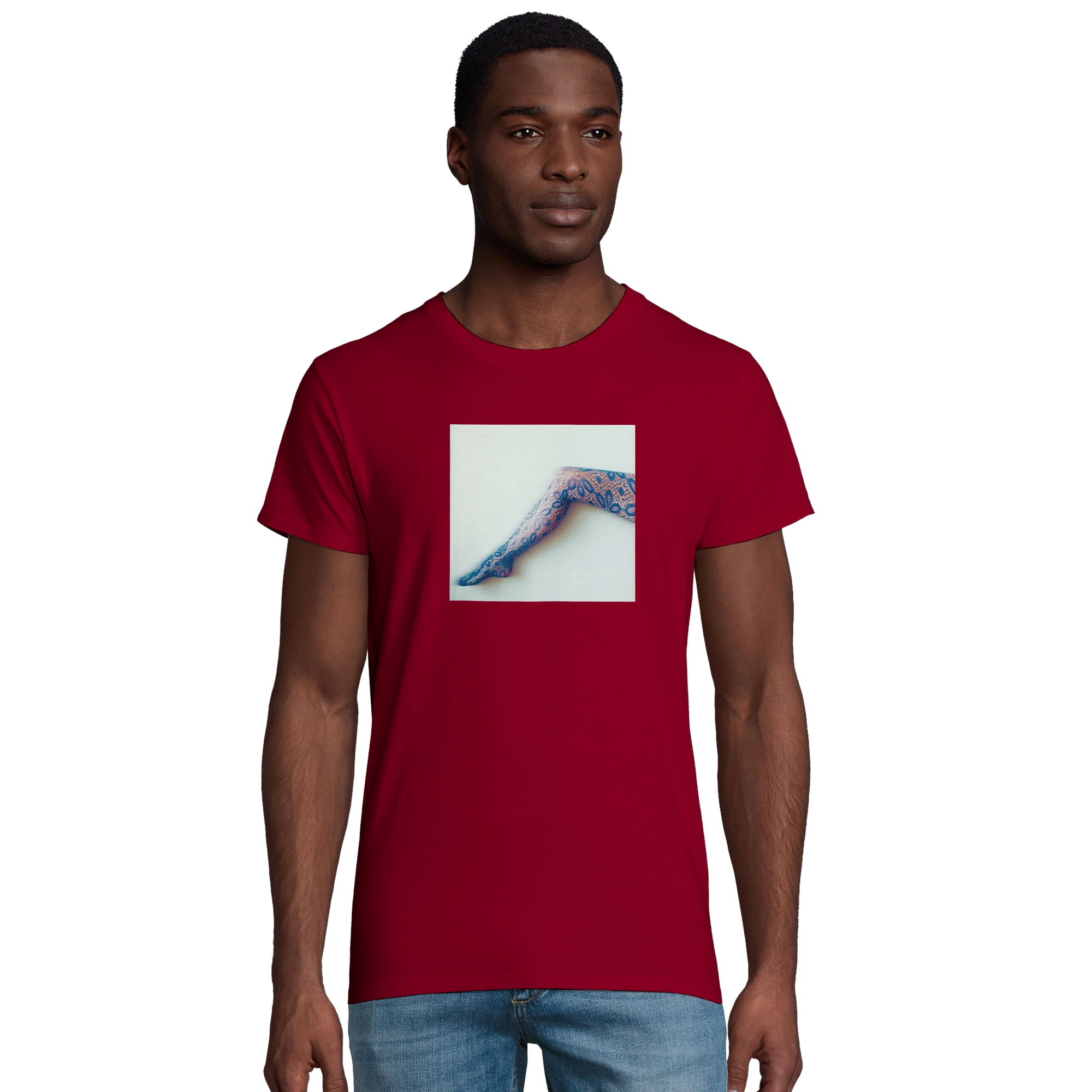 Jazzy - "Lacey Leg" T-shirt Burgundy 3