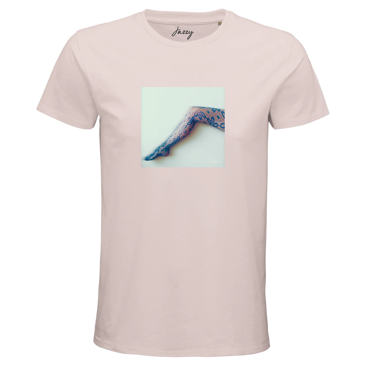 Jazzy - "Lacey Leg" T-shirt Pale Pink 1