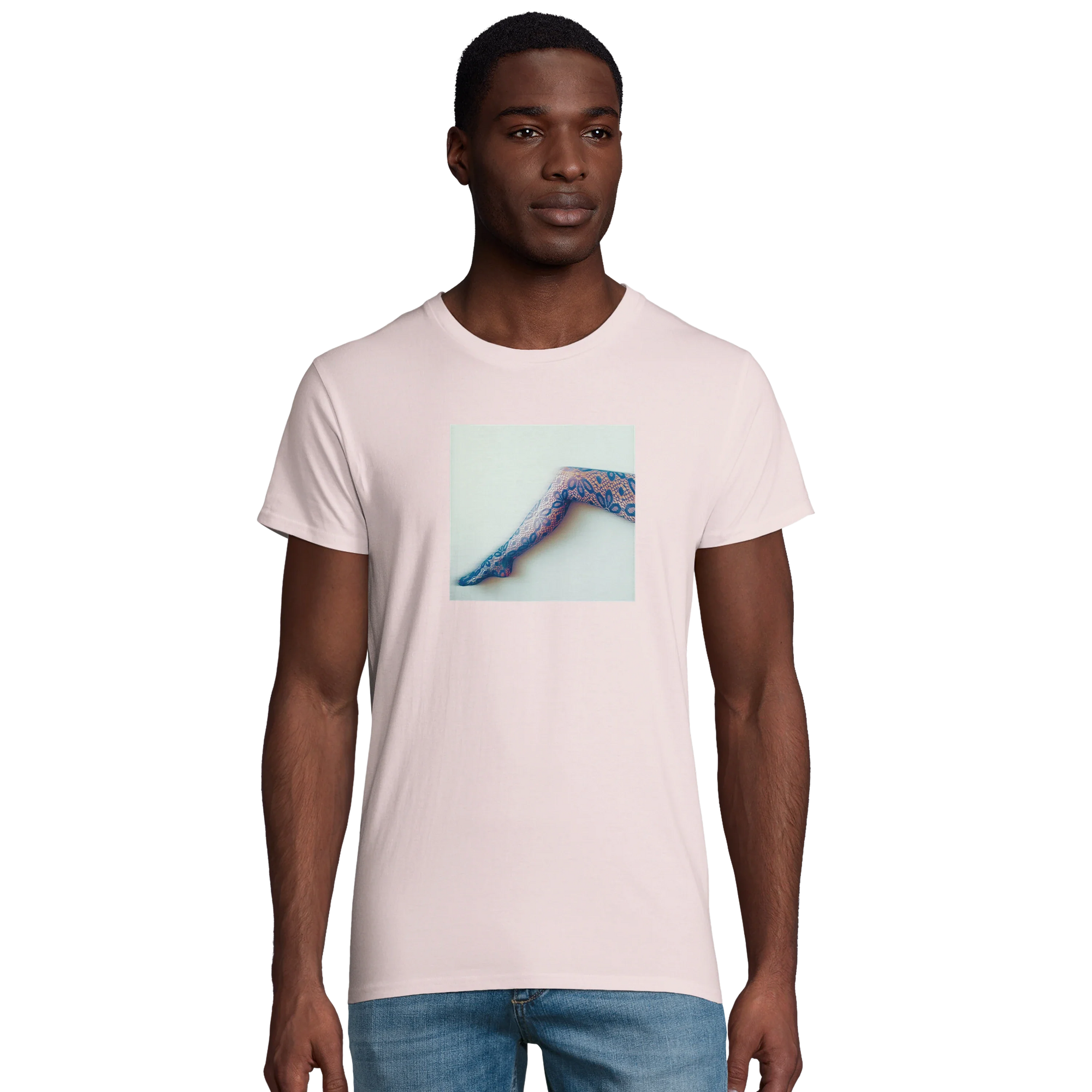 Jazzy - "Lacey Leg" T-shirt Pale Pink 3
