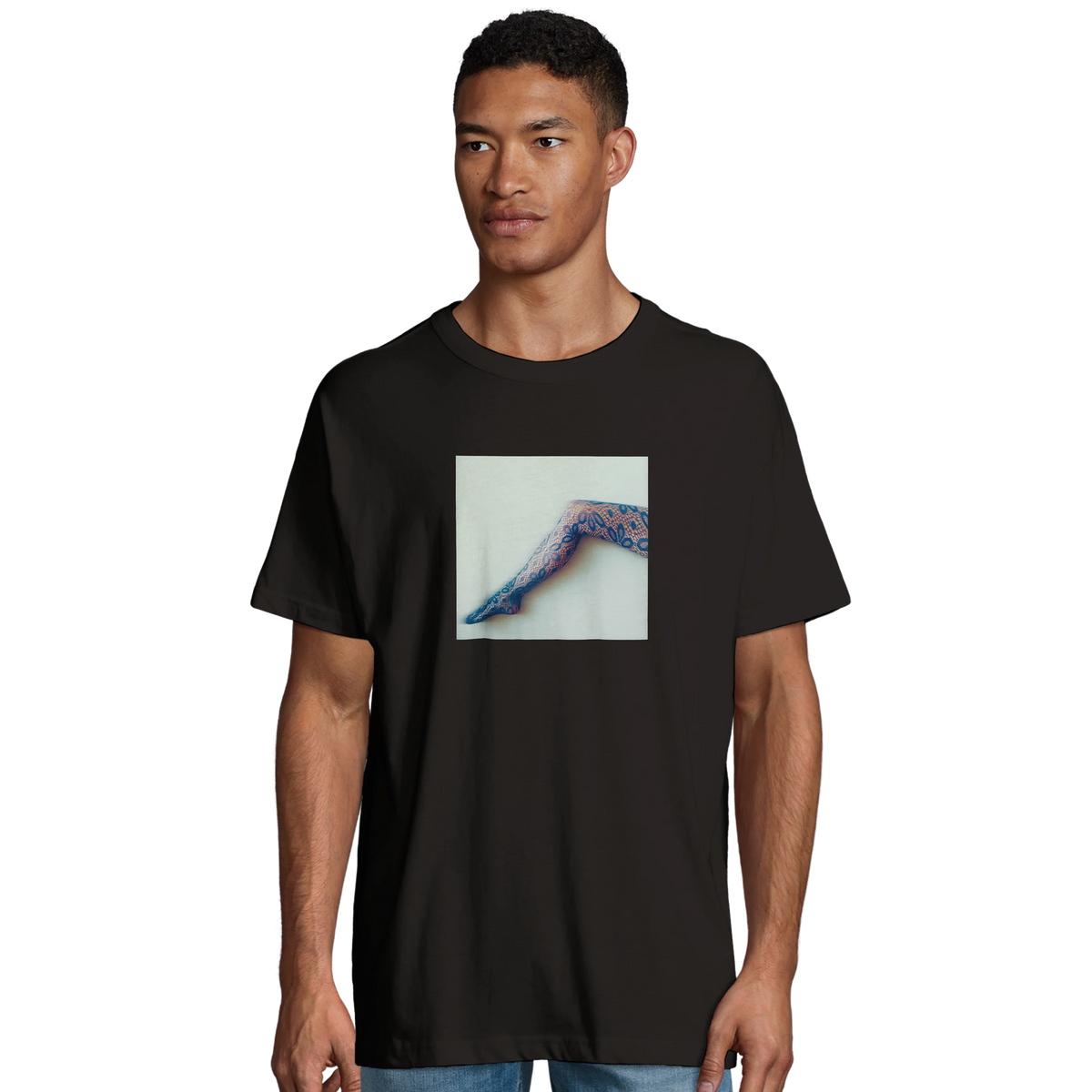 Jazzy - "Lacey Leg" T-shirt Deep Black 3
