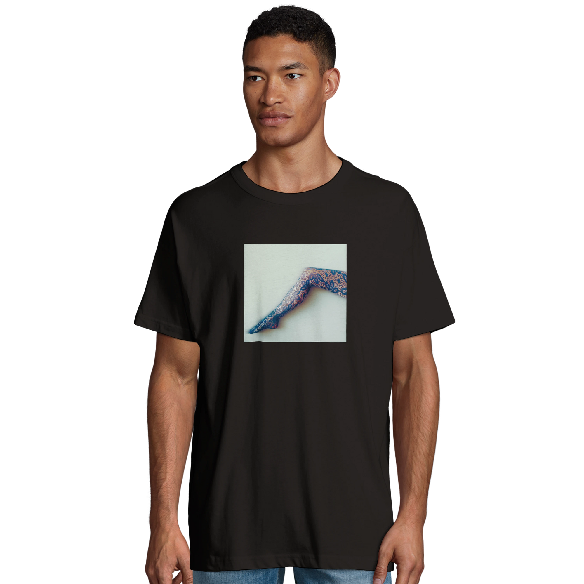 Jazzy - "Lacey Leg" T-shirt Deep Black S 3
