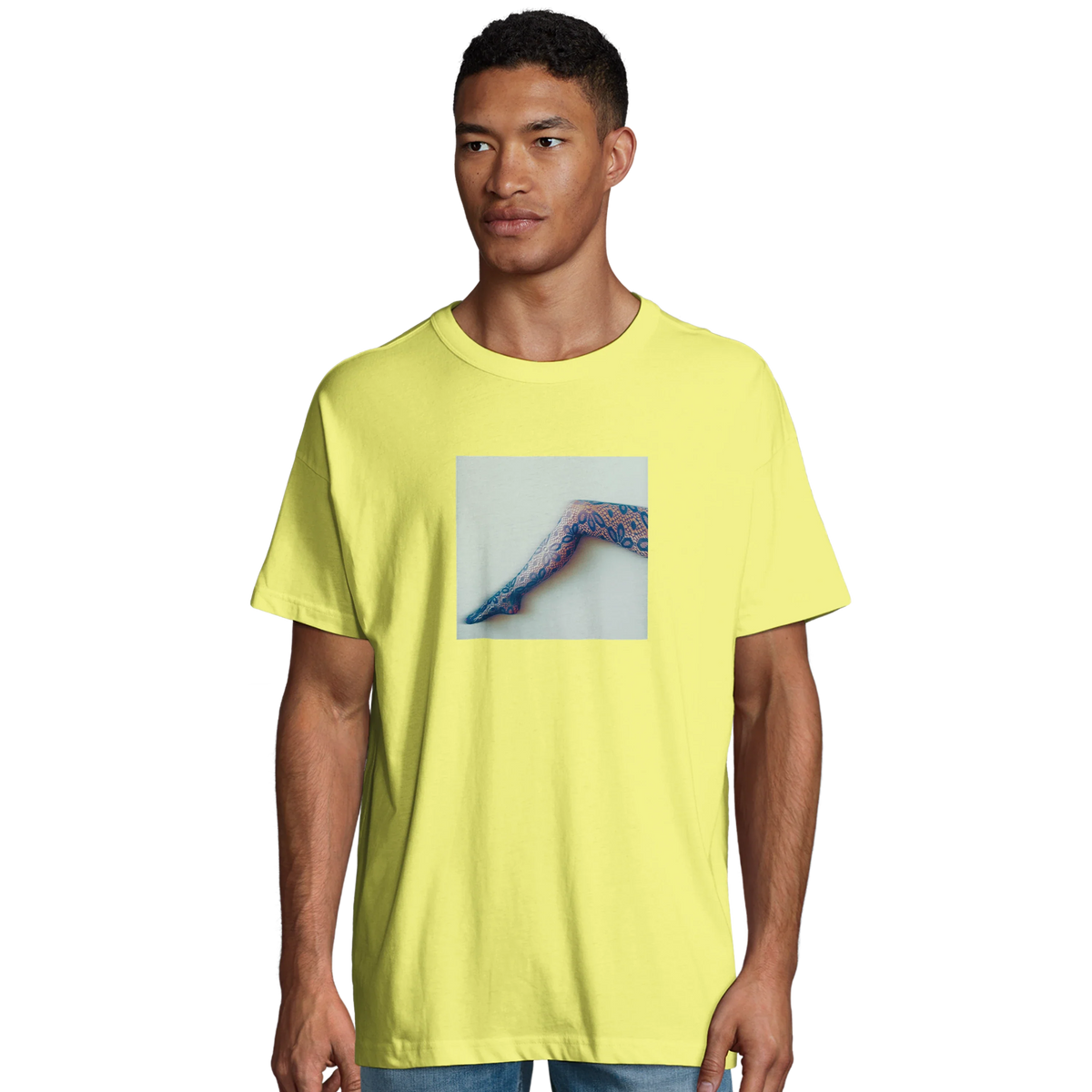 Jazzy - "Lacey Leg" T-shirt Light Yellow 3