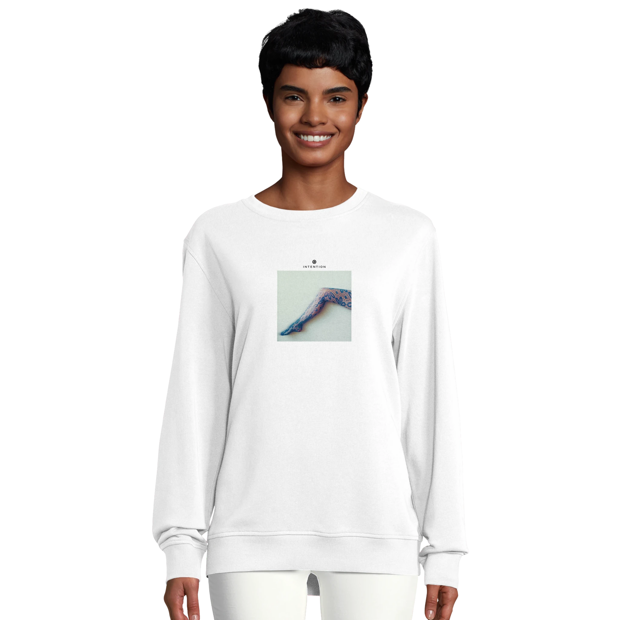 Jazzy - "Lacey Leg" Sweatshirt White XS 5