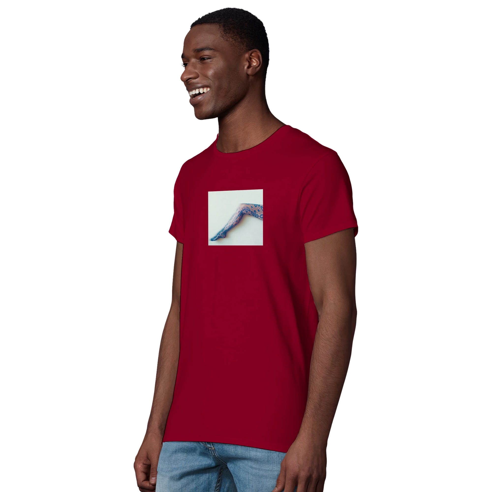Jazzy - "Lacey Leg" T-shirt Burgundy XS 6