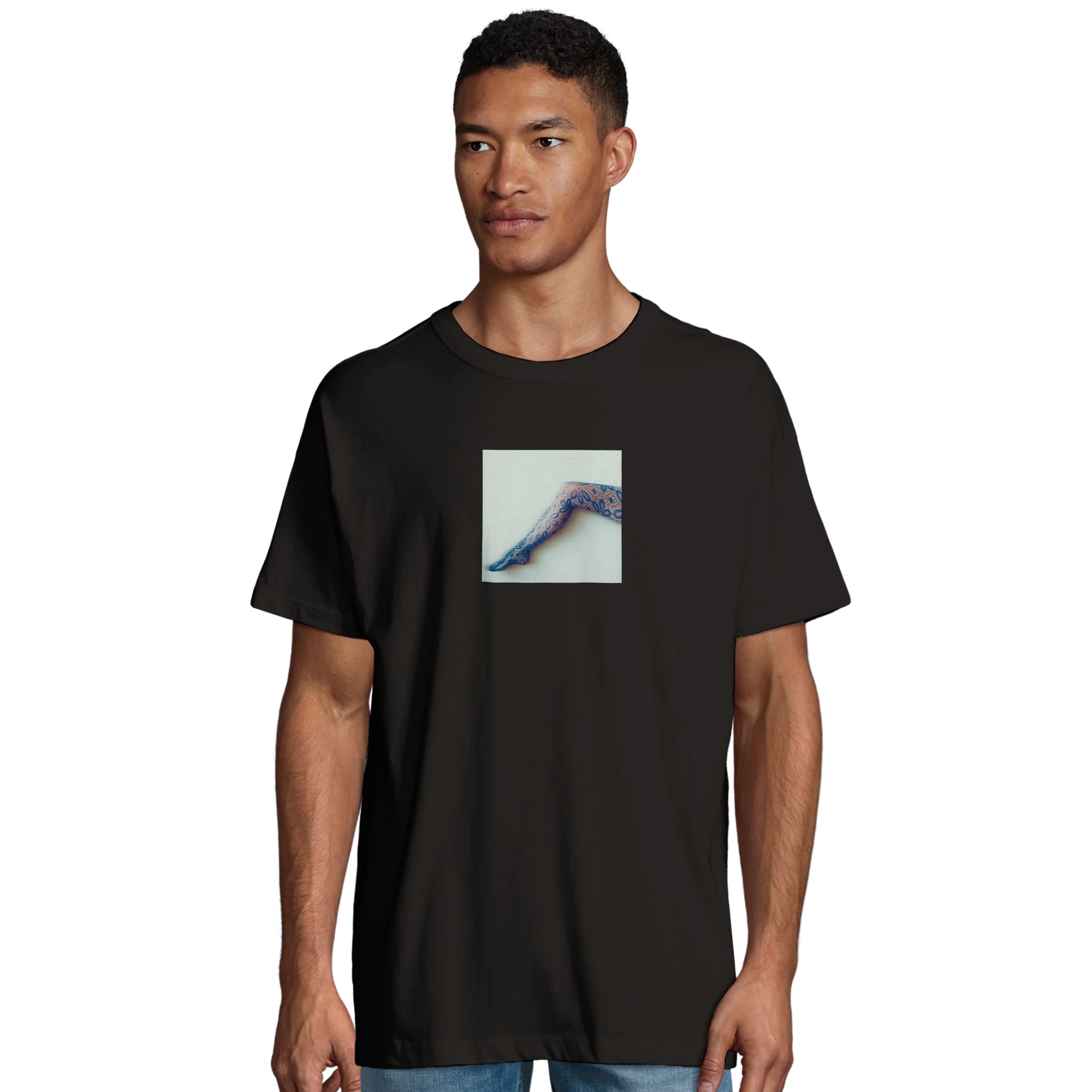 Jazzy - "Lacey Leg" T-shirt Deep Black S 4