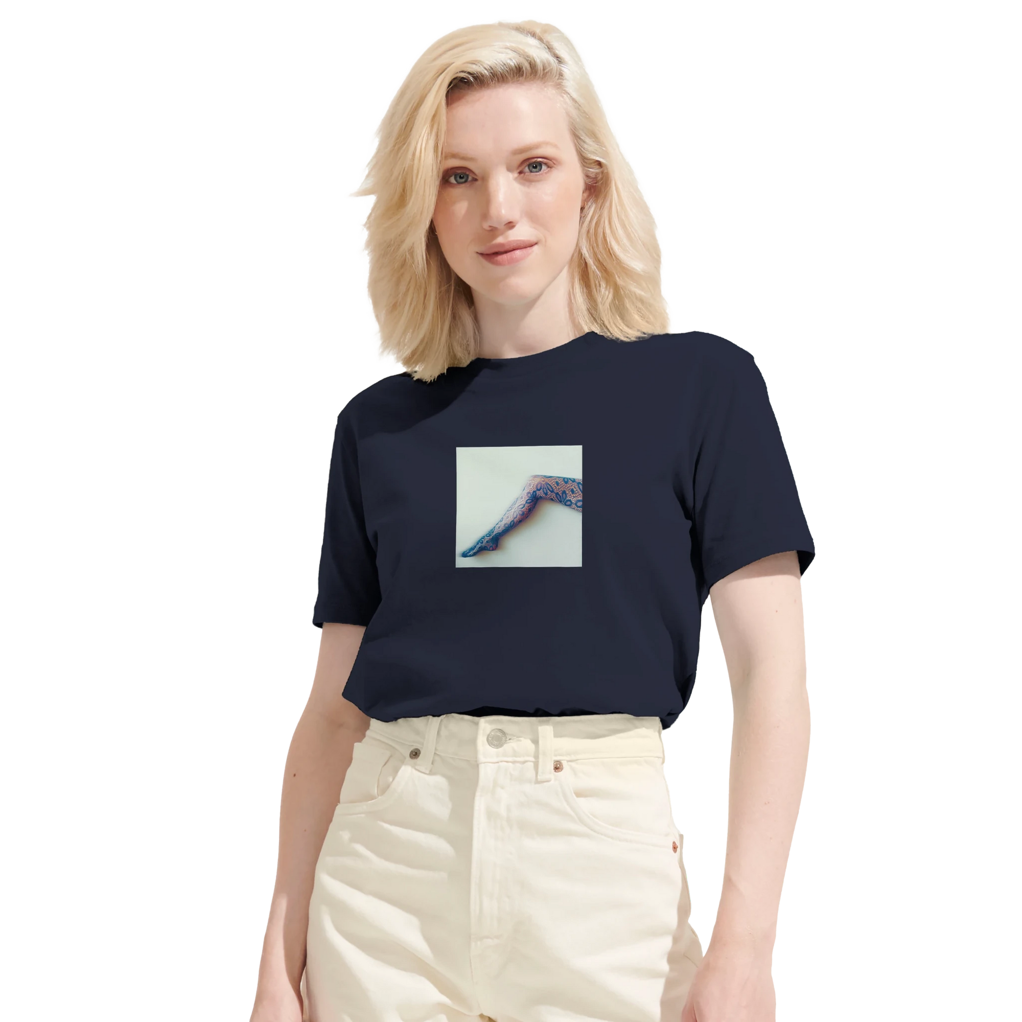 Jazzy - "Lacey Leg" T-shirt French Navy XS 6