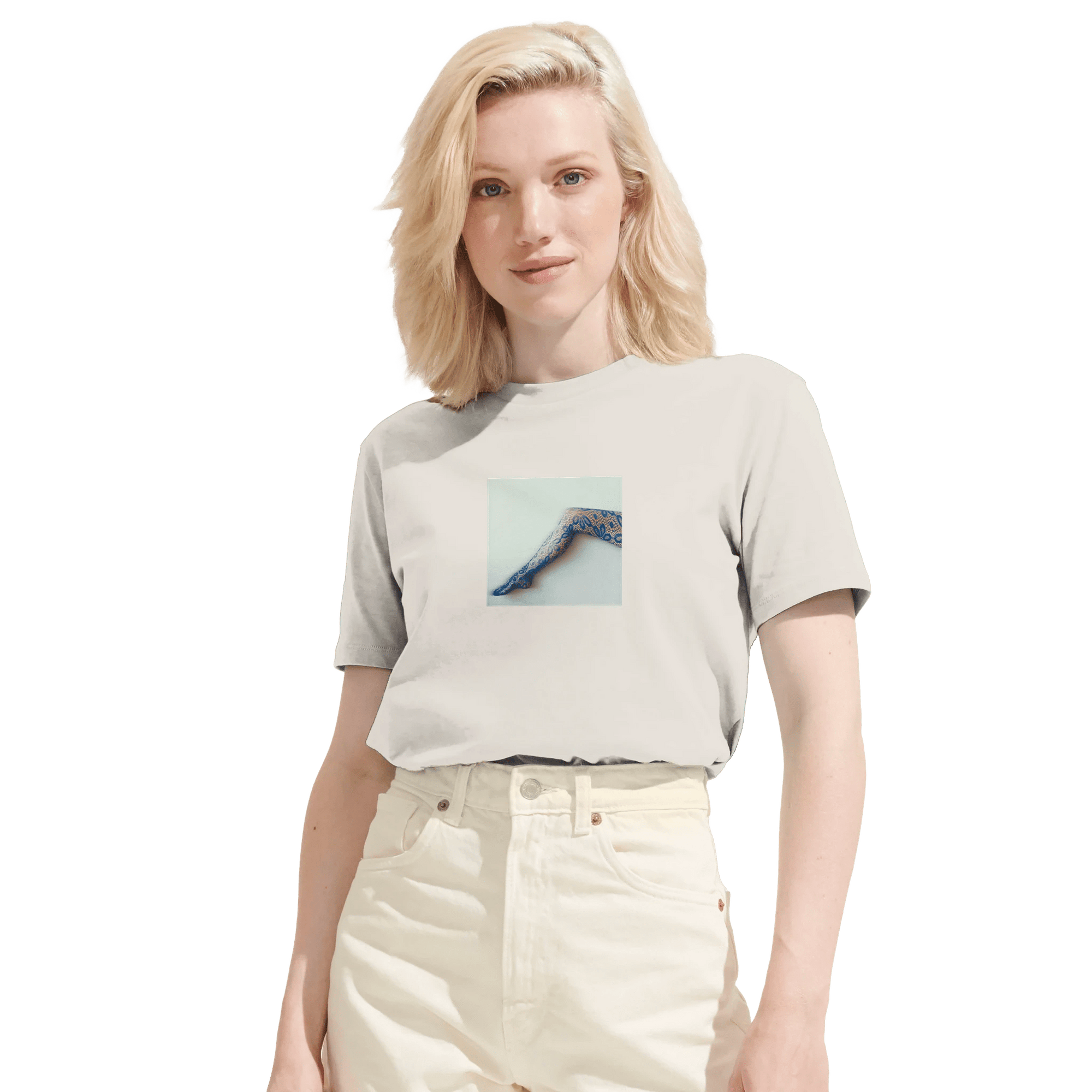 Jazzy - "Lacey Leg" T-shirt Off White XS 7