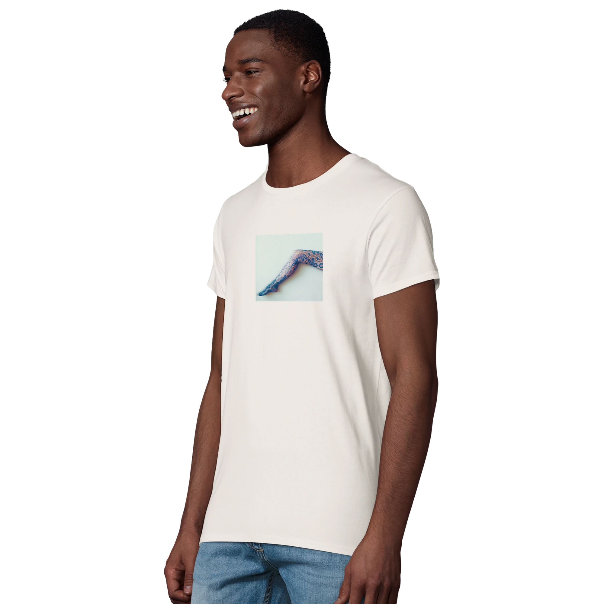 Jazzy - "Lacey Leg" T-shirt Off White XS 6