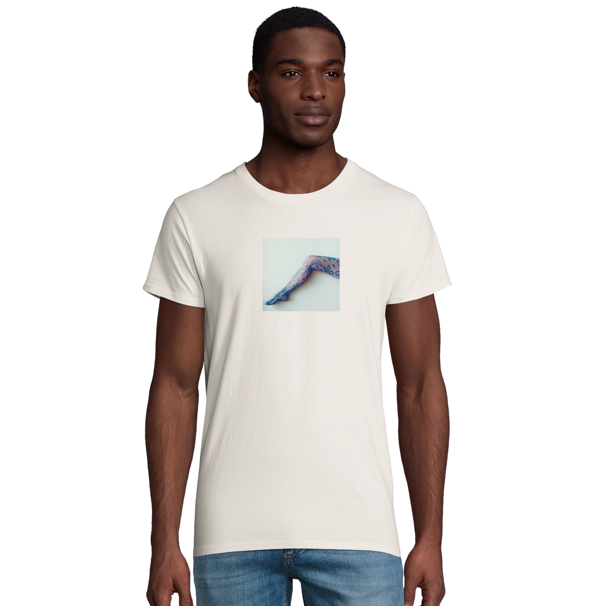 Jazzy - "Lacey Leg" T-shirt Off White XS 4