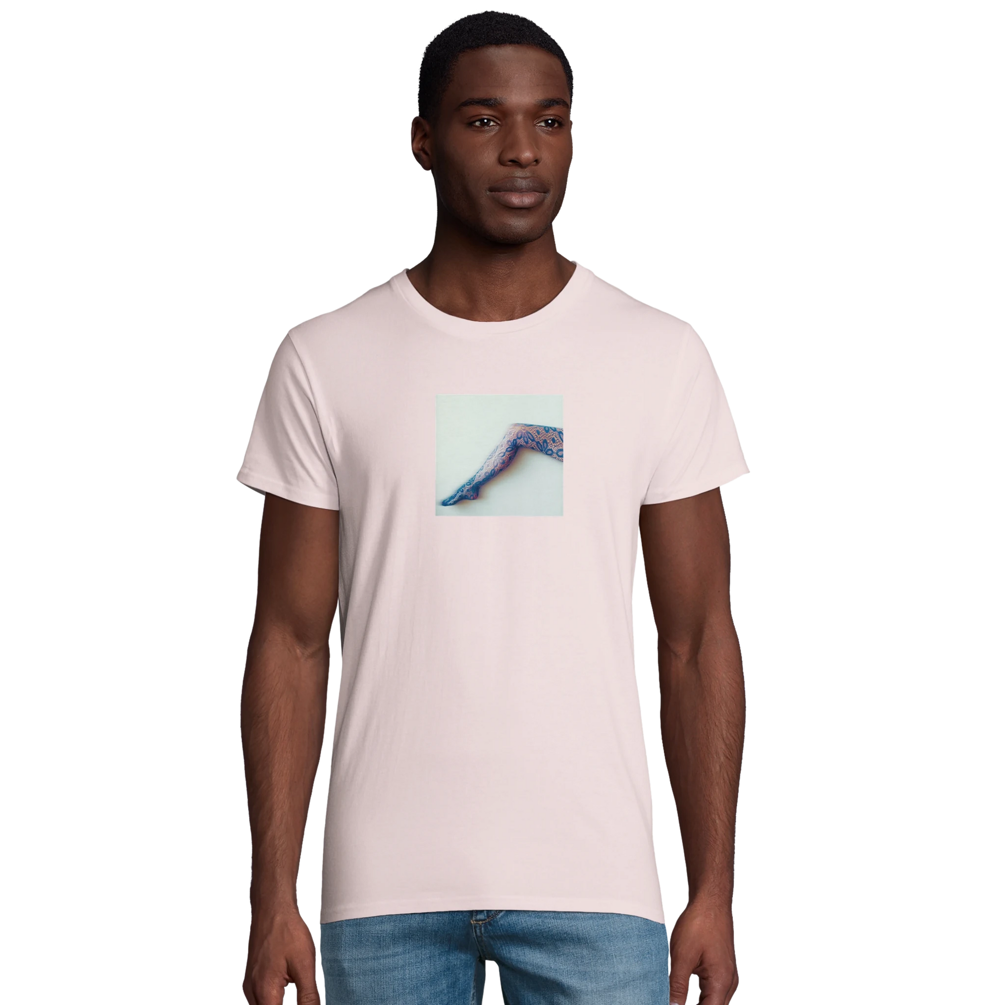 Jazzy - "Lacey Leg" T-shirt Pale Pink XS 4